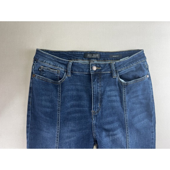 Judy Blue Jeans Womens 13/31 Blue Dark Wash Skinny Fit Mid Seam Stitch JB8863 - Picture 6 of 12